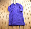 Vintage 1970s Jacob Crowley Purple Wool Button Up Long Jacket Made In Canada