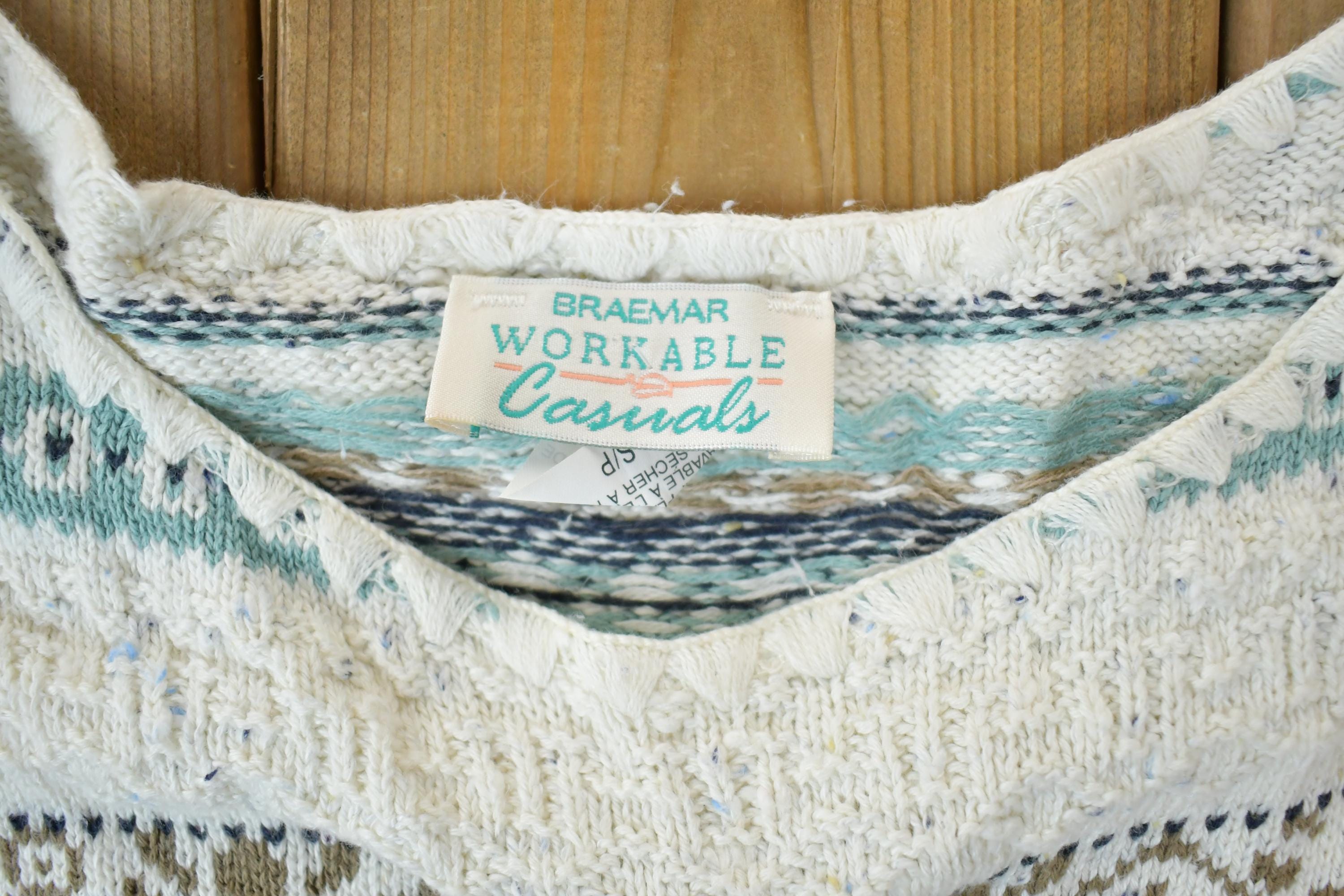 Vintage 1990s Braemar Workable casuals Knit Crewneck Sweater /