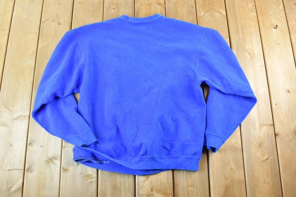 Vintage 1990s New York City Mets Blue Distressed Souvenir Heavyweight Crewneck Sweatshirt