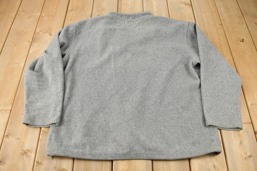 Vintage 1990s Tommy Hilfiger Embroidered Quarter Zip Fleece Sweater