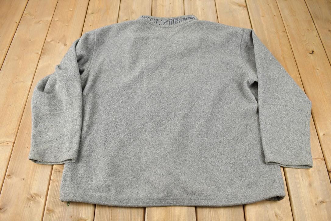 Vintage 1990s Tommy Hilfiger Embroidered Quarter Zip Fleece Sweater