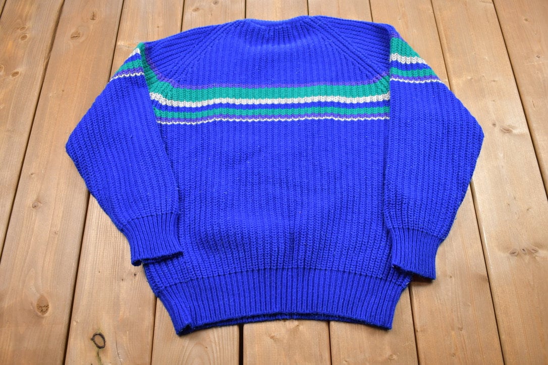Vintage 1990s Club Europe Knitted Crewneck Sweater