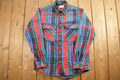 Vintage 1990s Red Green Blue Plaid Flannel Button Up Shirt
