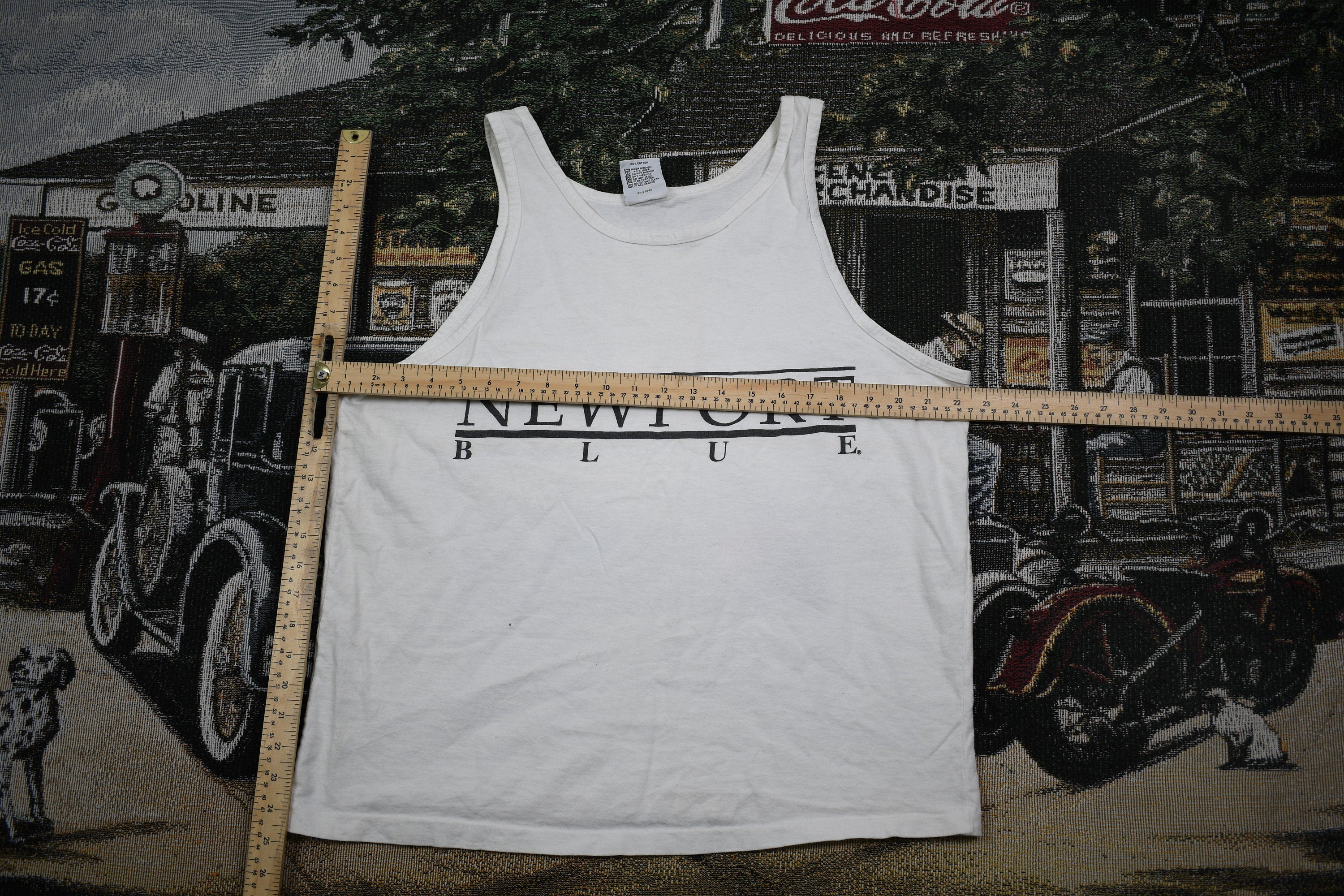 Vintage 1990s Newport Blue Graphic Tank Top Shirt