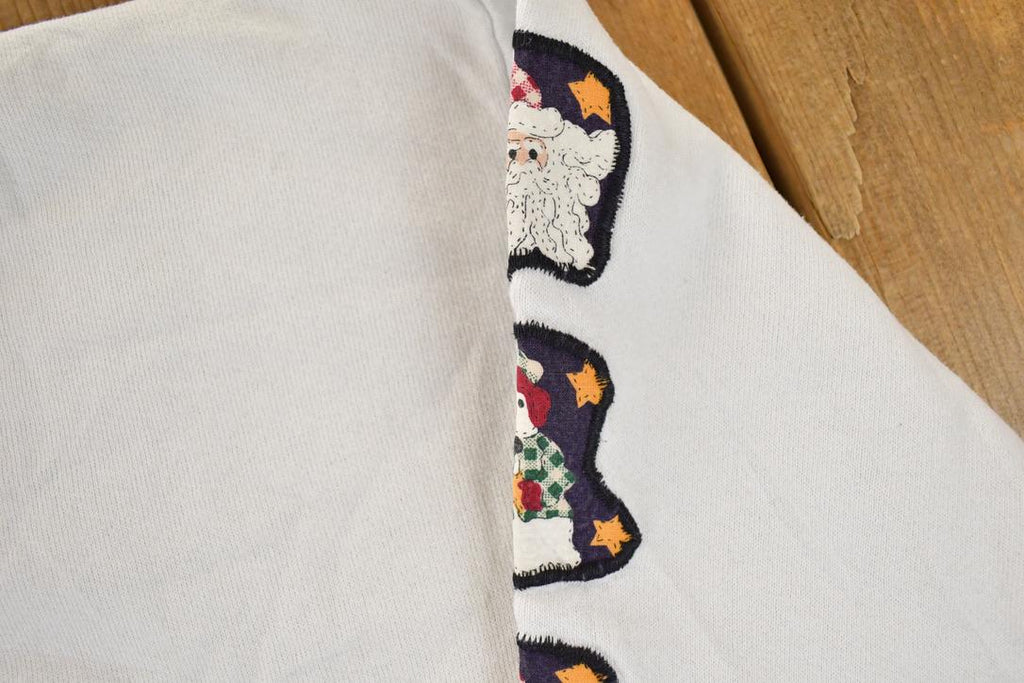 Vintage 1990s 3 Santas Christmas Crewneck Sweatshirt Men's L