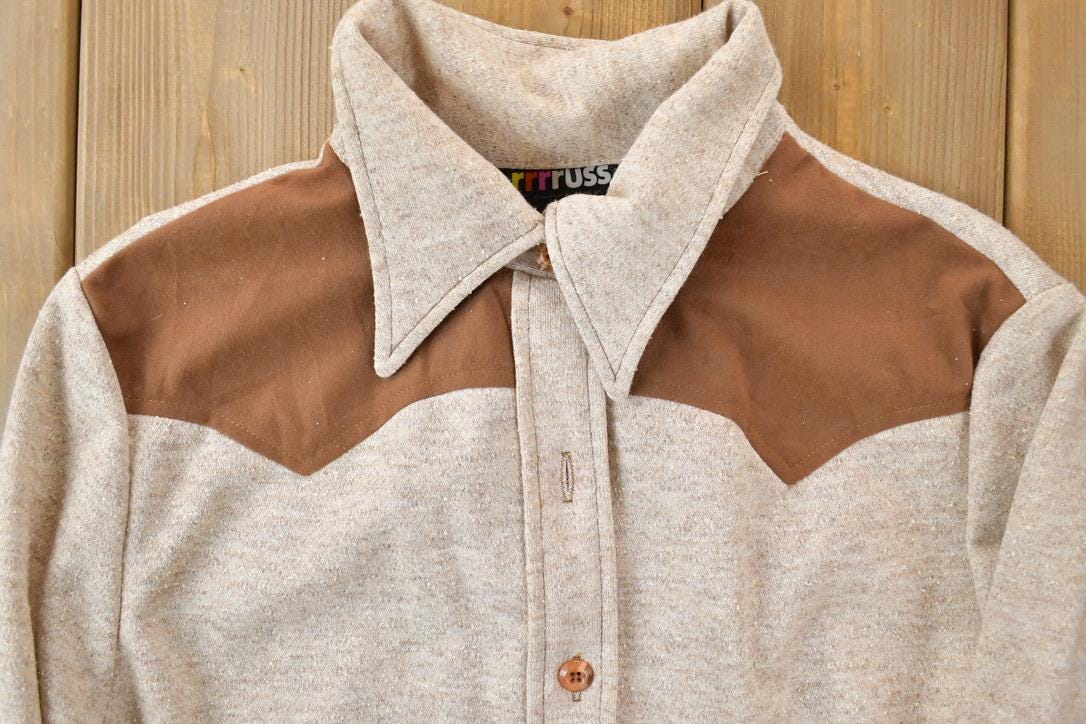 Vintage 1990s rrrruss South Western Style Button Up Rodeo Shirt