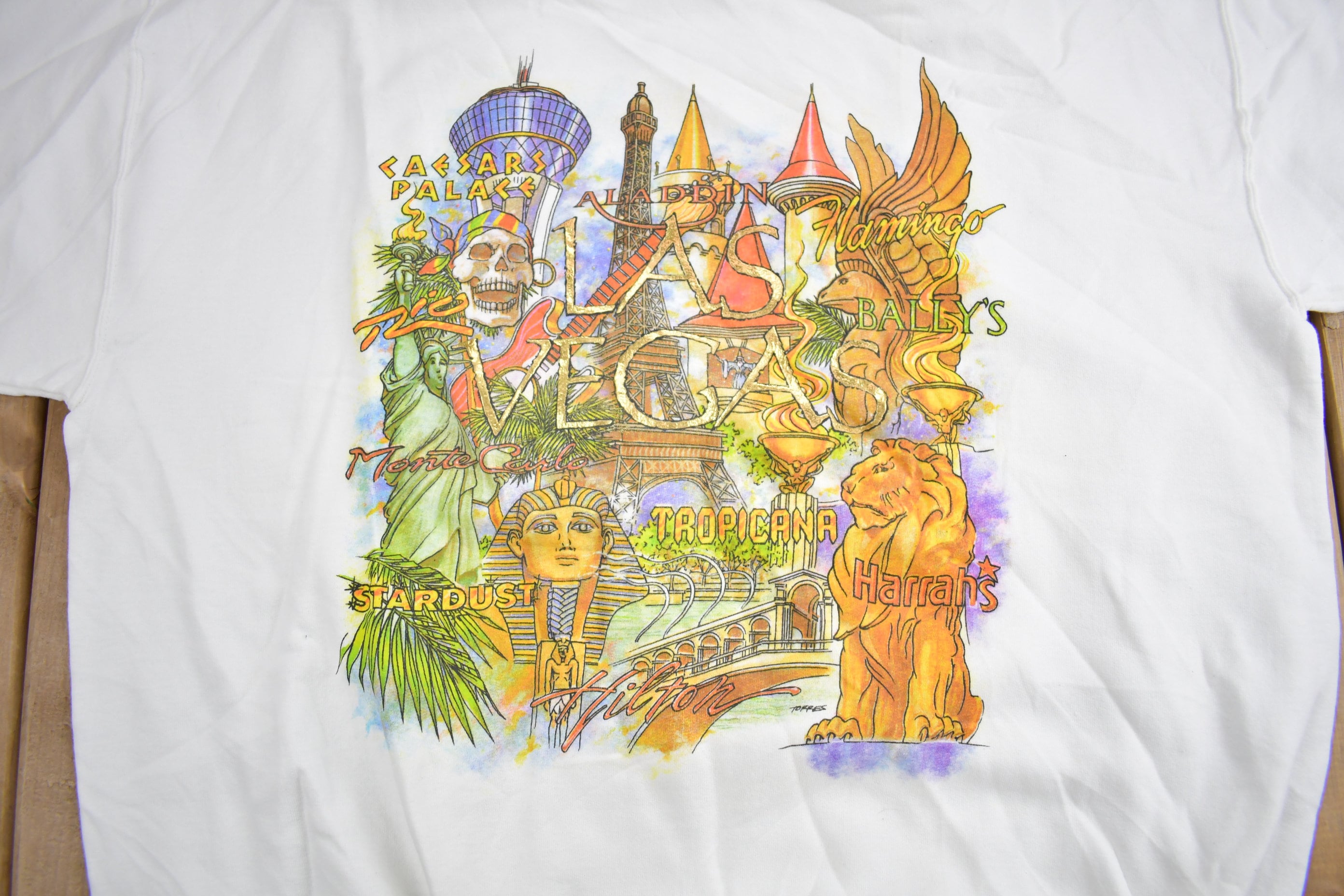 Vintage 1990s Las Vegas Graphic Crewneck Sweatshirt