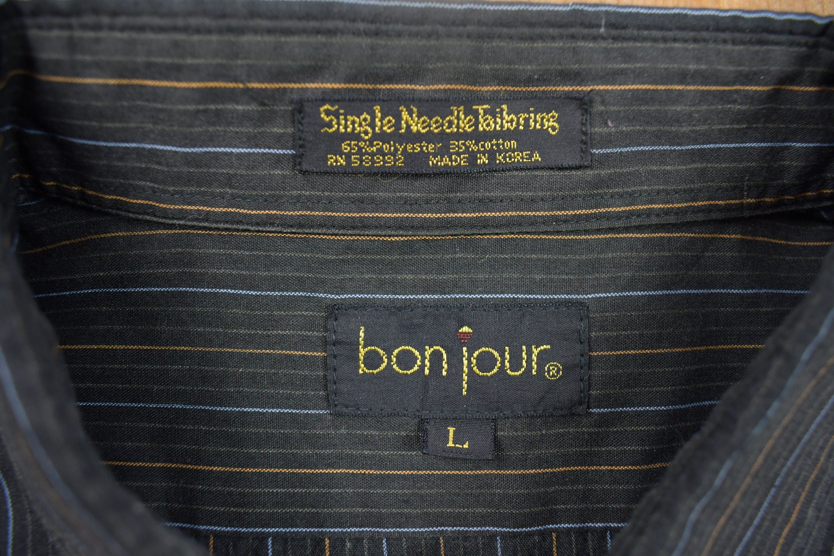 Vintage 1990s Single Needle Tailors Bon Jour Button Up Shirt