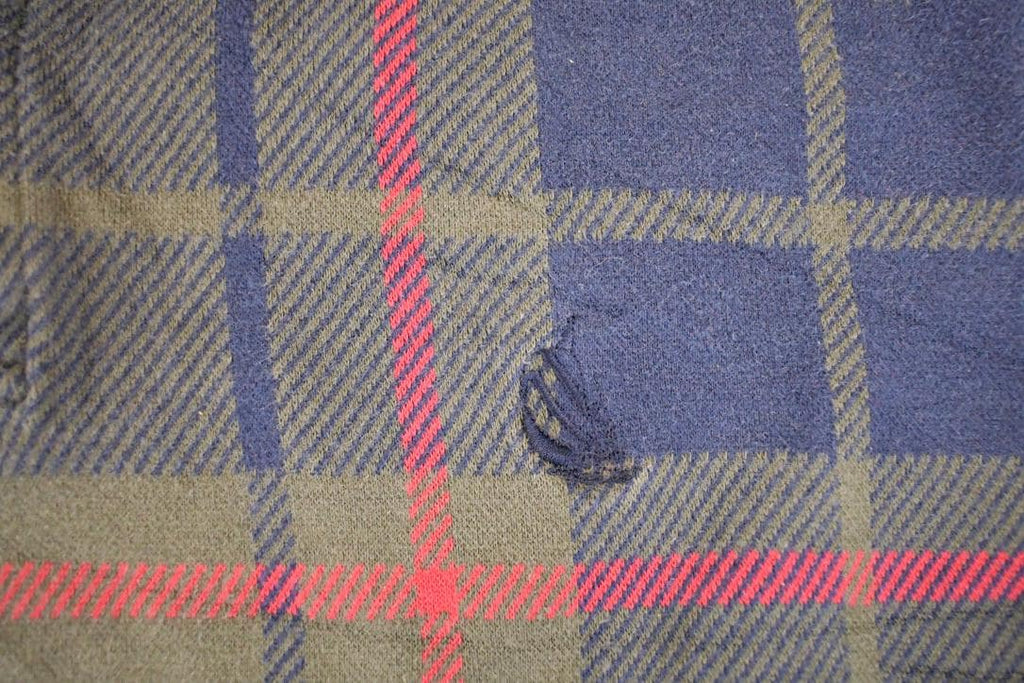 Vintage 1990s Nautica Plaid Souvenir Quarter Button Sweatshirt Mens L / 90s Crewneck / Travel Vacation Sweater / Streetwear
