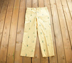 Vintage 1980s Wedge Wood Embroidered Golf Trousers Size 32x30