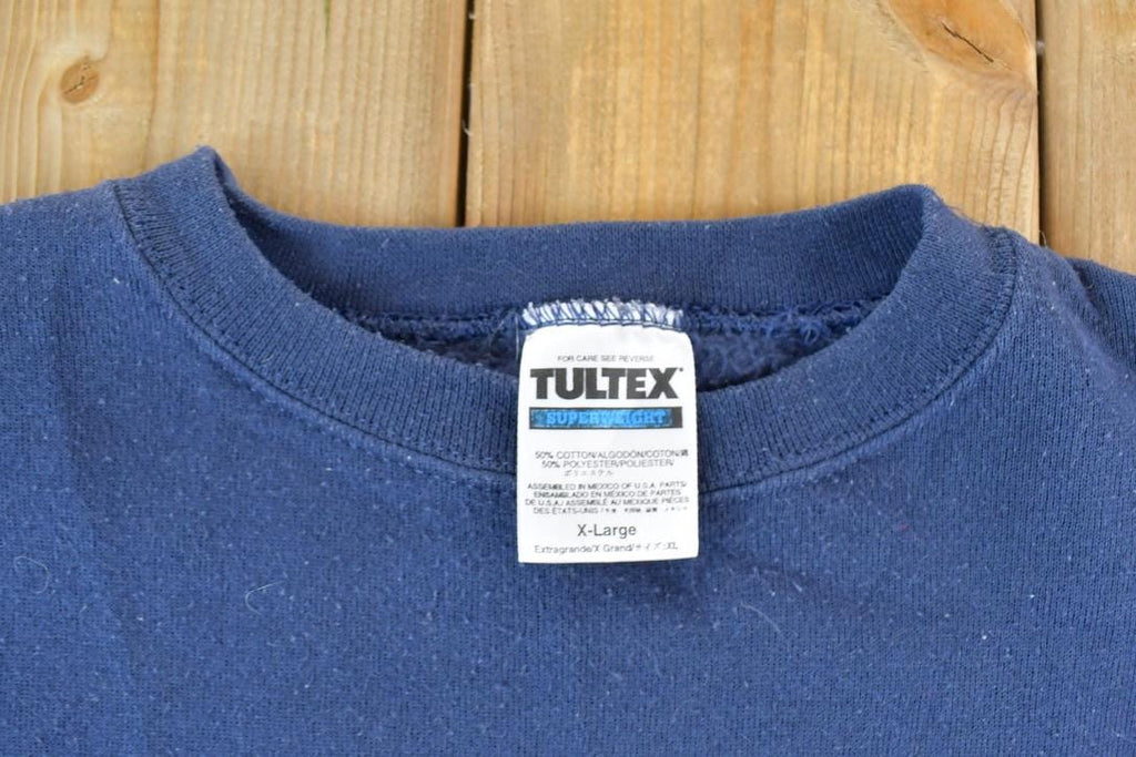 Vintage 1990s Tultex Blank Navy Blue Crewneck Sweatshirt  90s Crewneck  Made In USA  Athleisure  Streetwear  90s Blank