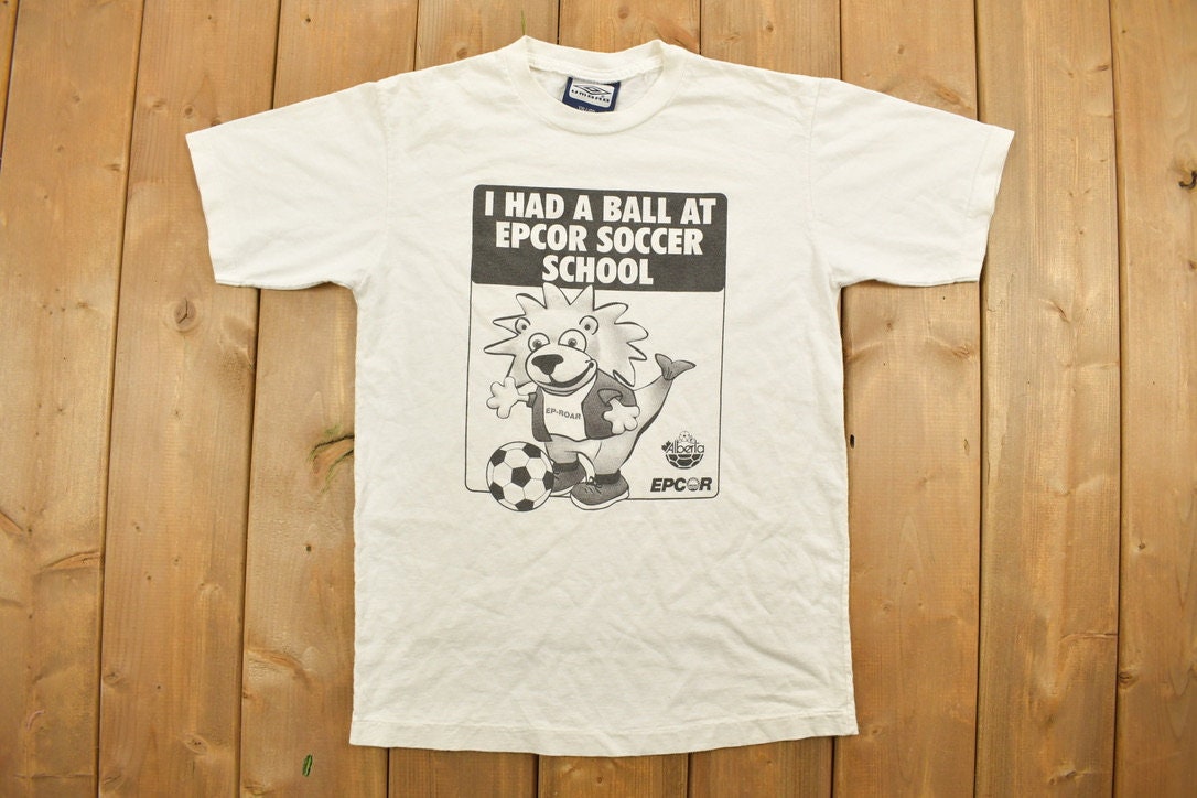 Vintage 1990s Youth Epcor Soccer School Umbro Graphic T-Shirt