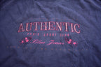 Vintage 1990s Paris Sport Club Authentic Blue Jeans Embroidered Crewneck Sweatshirt Made In USA