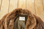 Vintage 1970s Full Length Chestnut Mink Fur Coat Made In USA