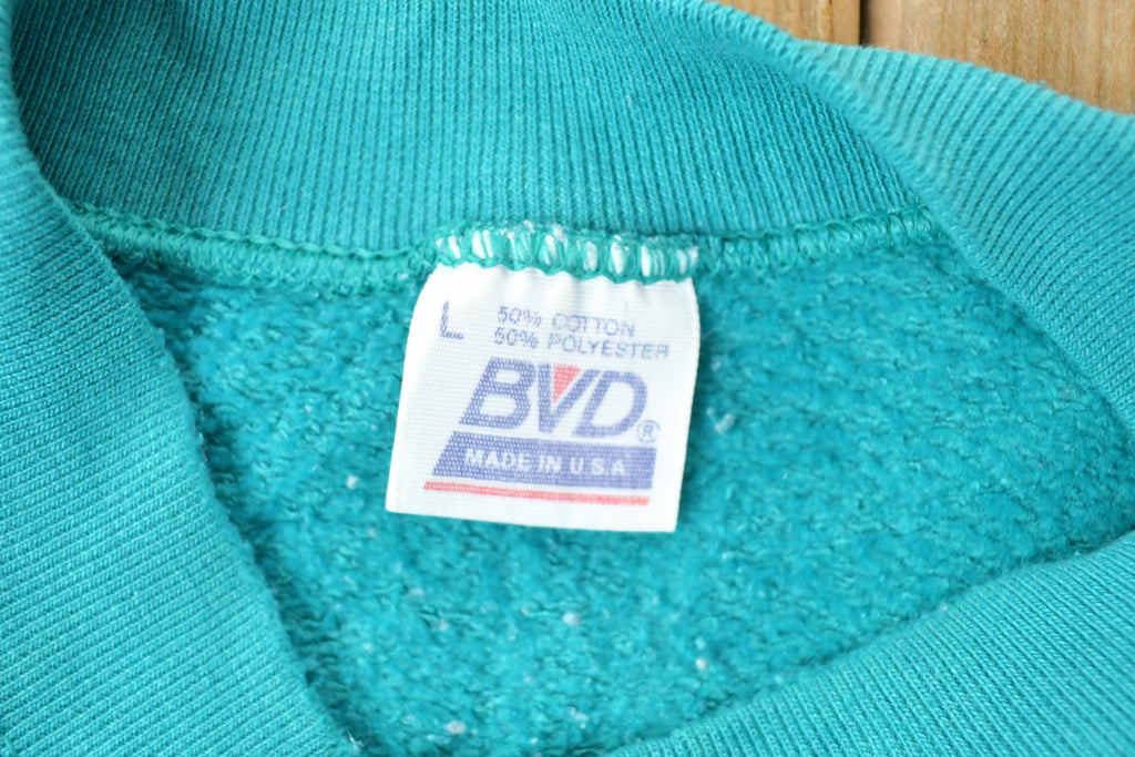Vintage 1990s Teal Blank Crewneck Sweatshirt