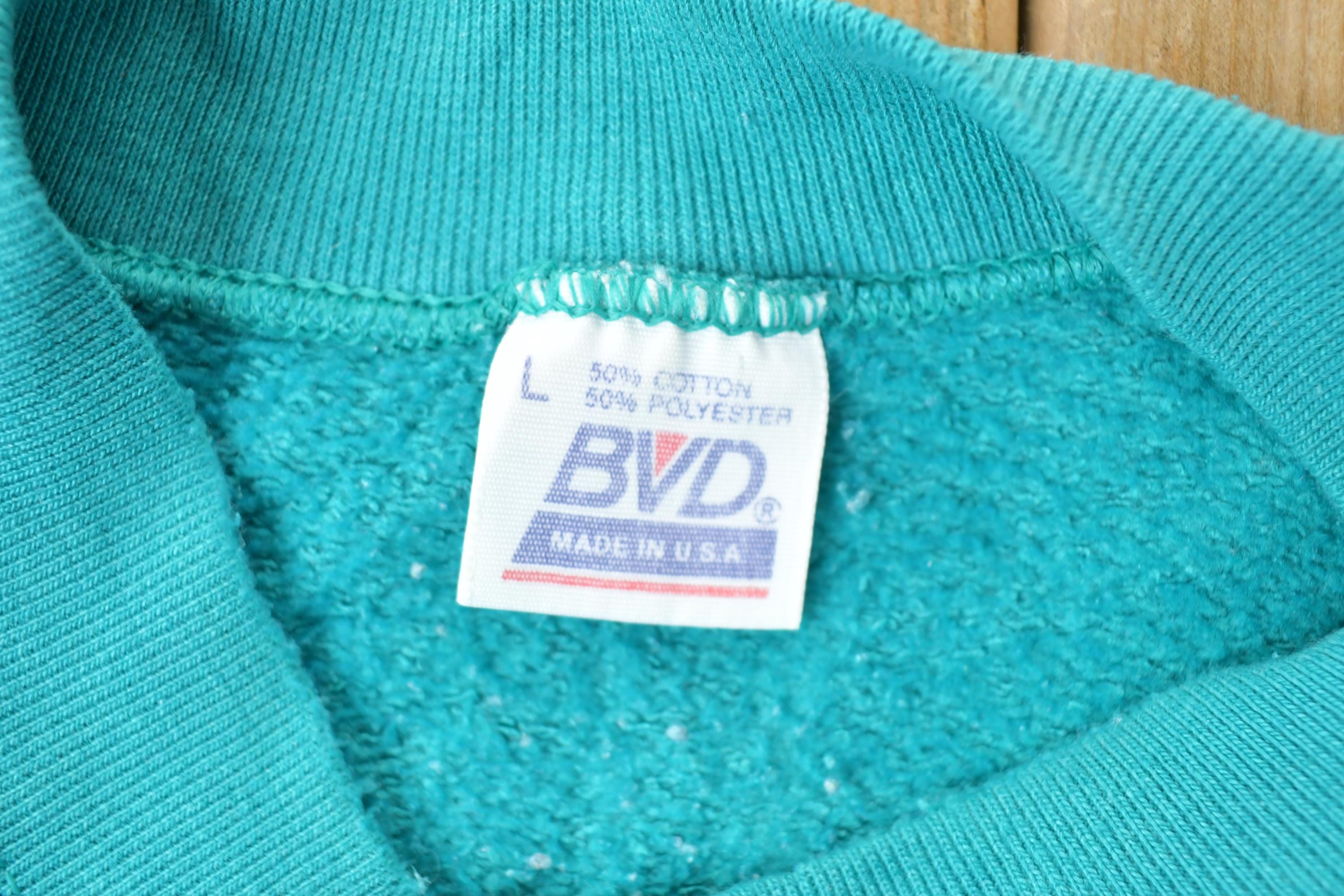 Vintage 1990s Teal Blank Crewneck Sweatshirt