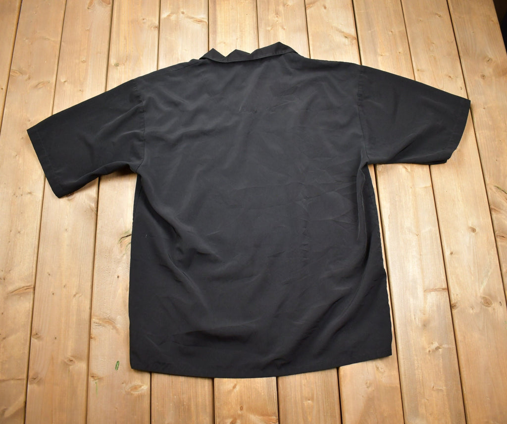 Vintage 2000s Dragon Fly Flame Pattern Button Up T-Shirt