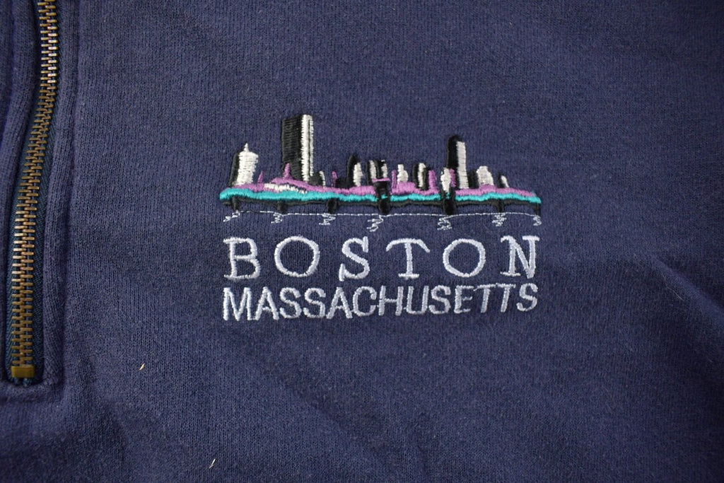 Vintage 1990s Boston Skyline Quarter Zip Sweatshirt