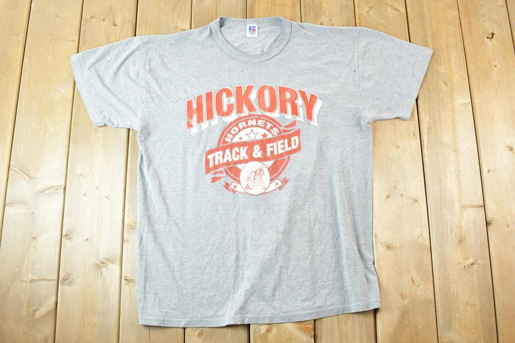 Vintage 1990s Hickory Hornets Track And Field Souvenir T-Shirt Men's L