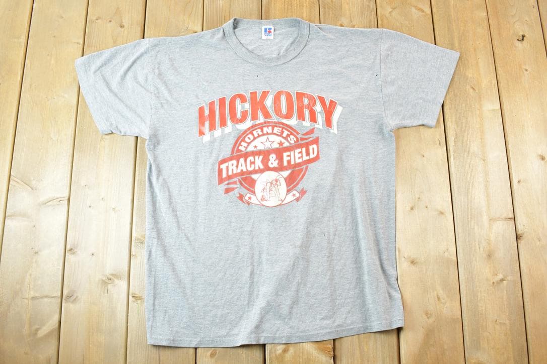 Vintage 1990s Hickory Hornets Track And Field Souvenir T-Shirt Men's L
