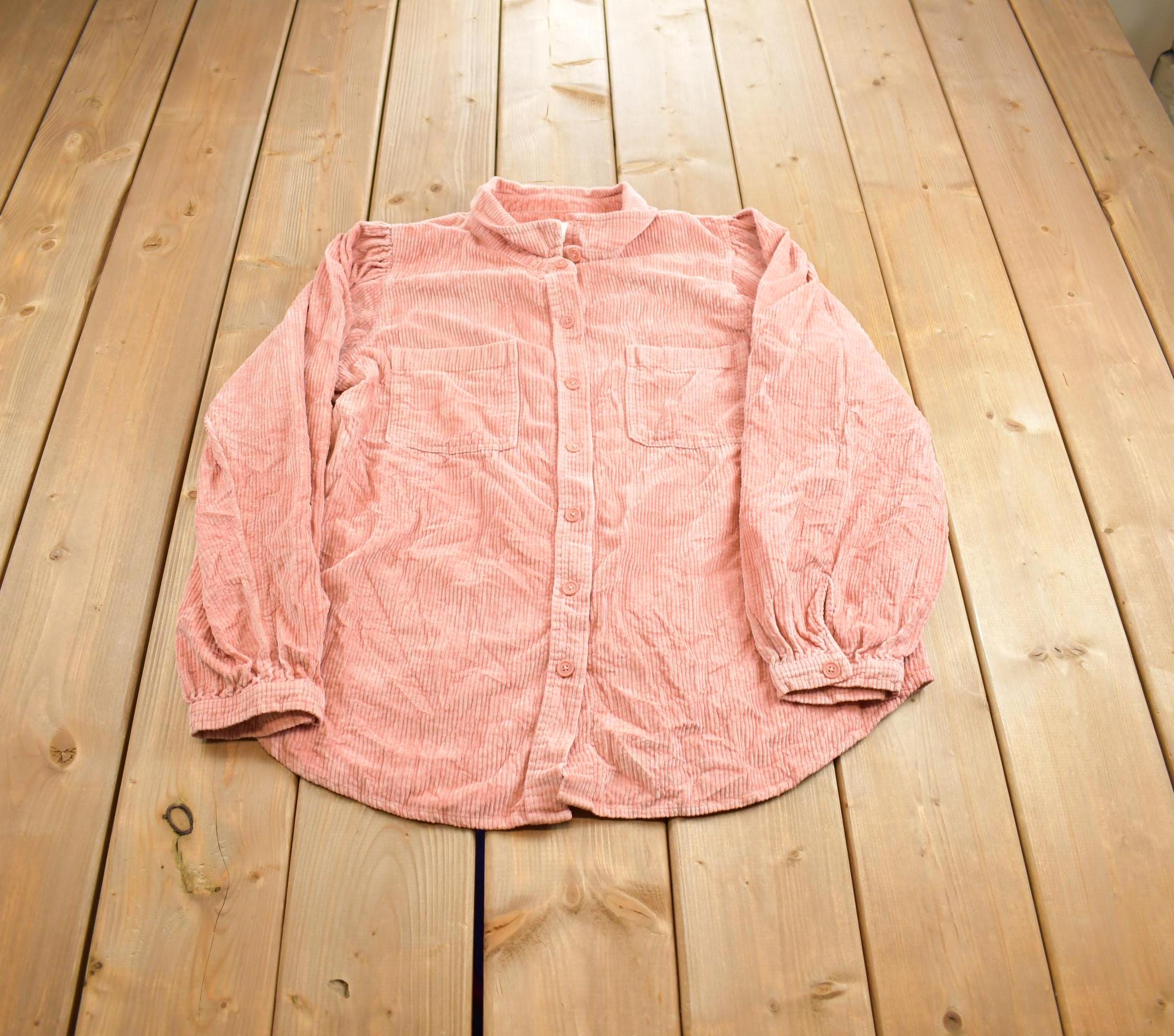 Vintage 1990s American Eagle Corduroy Salmon Button Up Shirt