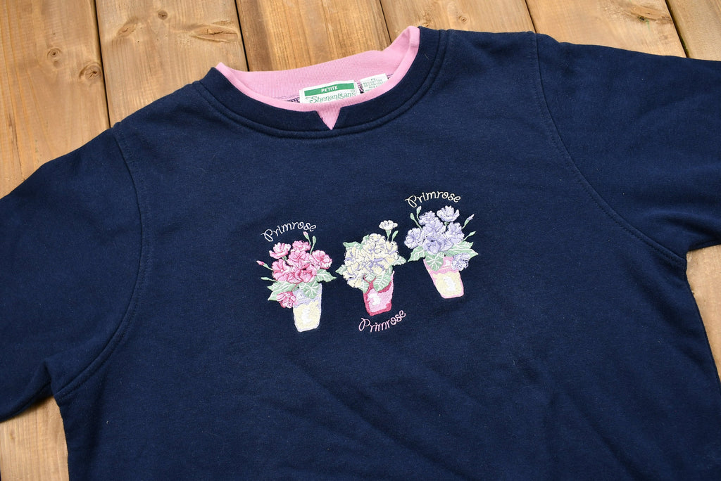 Vintage 1990s Primrose Bouquet Embroidered Crewneck Sweatshirt