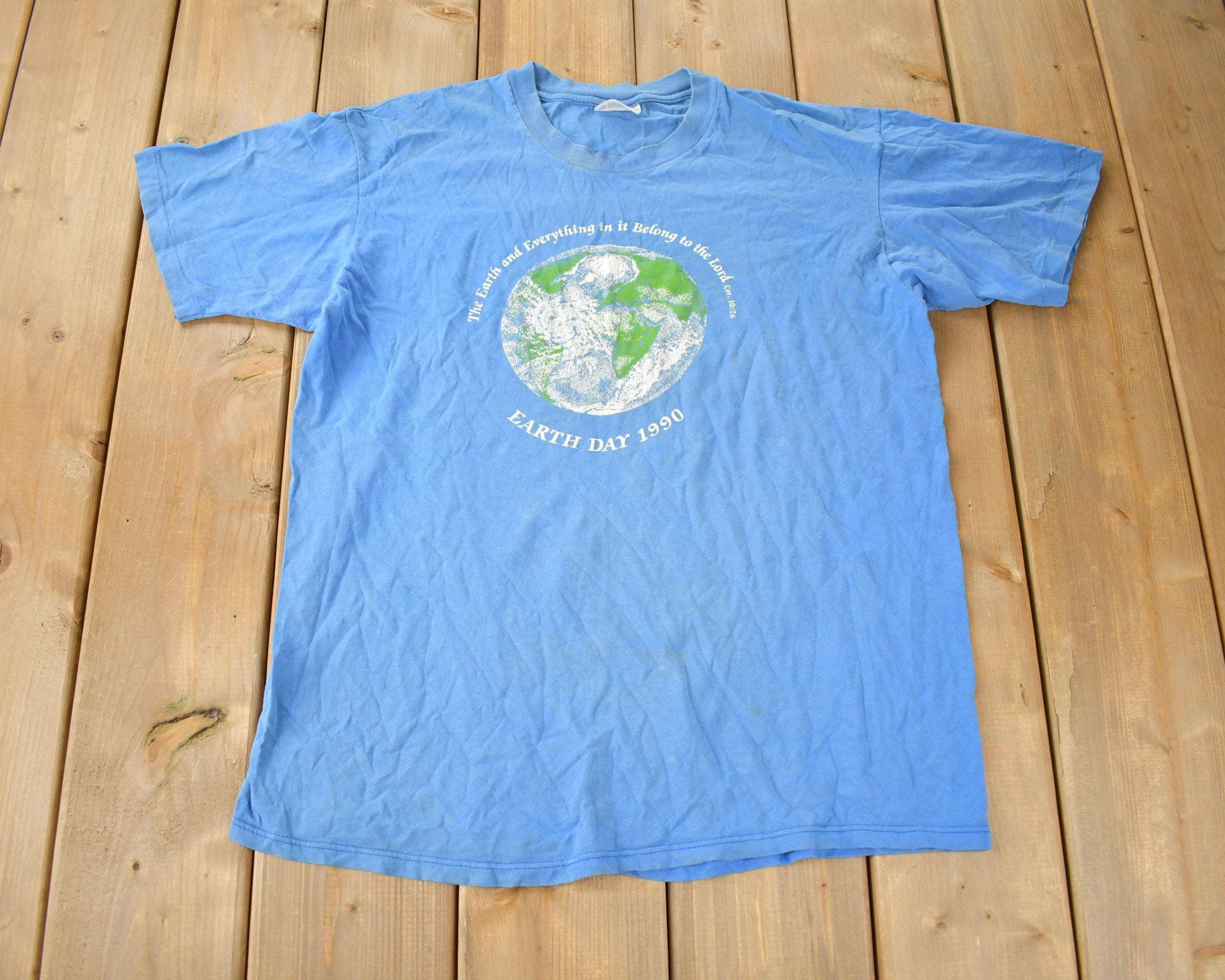 Vintage 1990 Earth Day Single Stitch Graphic T Shirt Made In USA