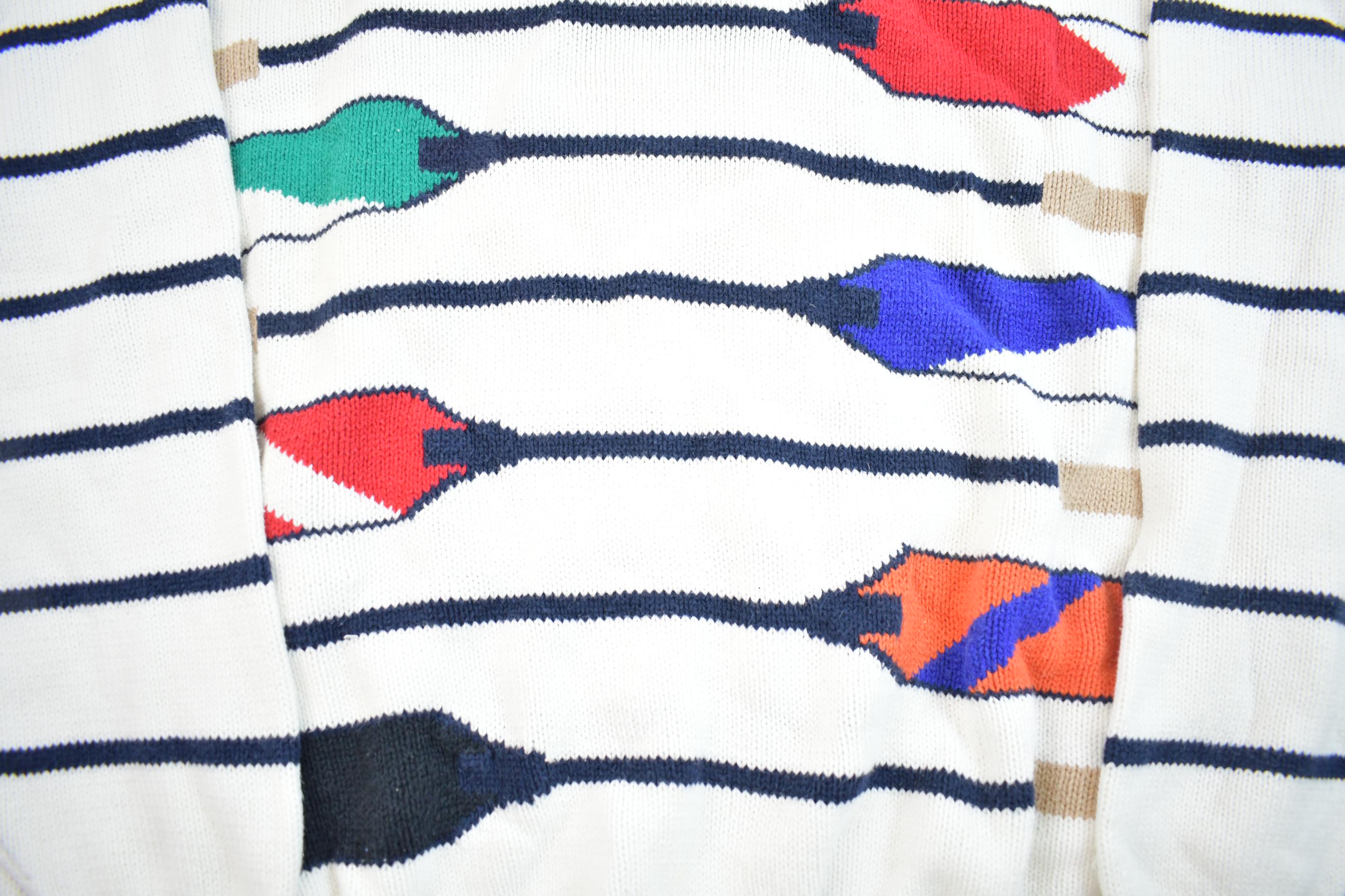 Vintage 1990s Hathaways Knit Abstract Pattern Crewneck Sweater