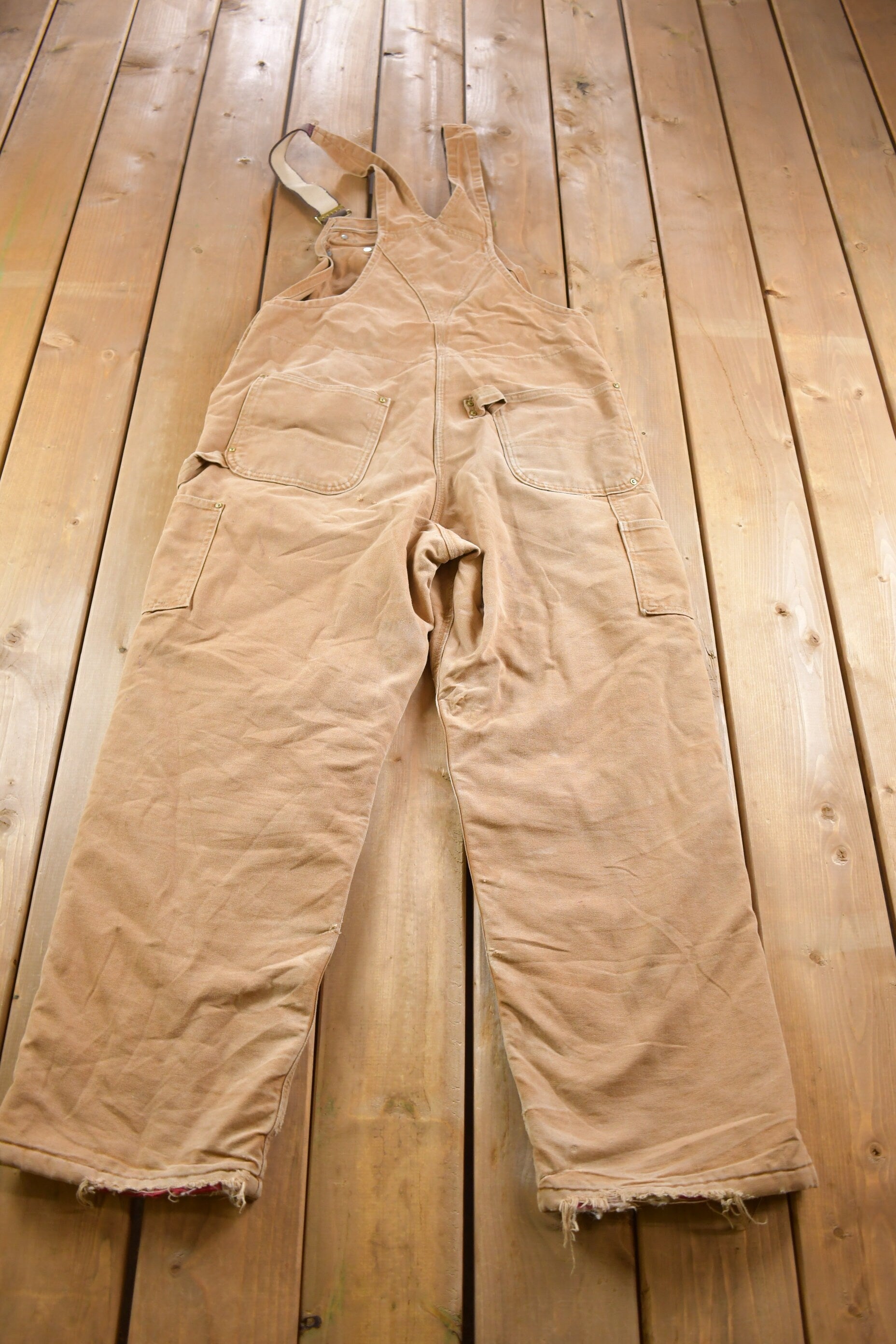 Vintage 1990s Carhartt Double Knee Canvas Overalls Size 38 Medium