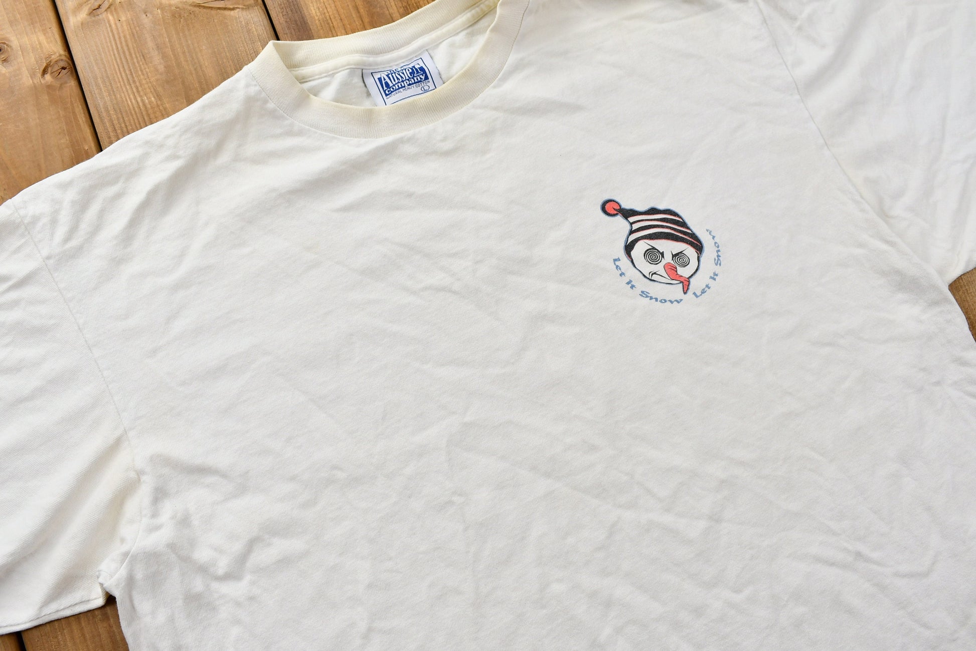 Vintage 1990s Distressed Crazy Frosty The Snowman Snowboarding T-Shirt