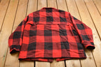 Vintage 1980s Woolrich Wool Plaid Zip Up Shacket