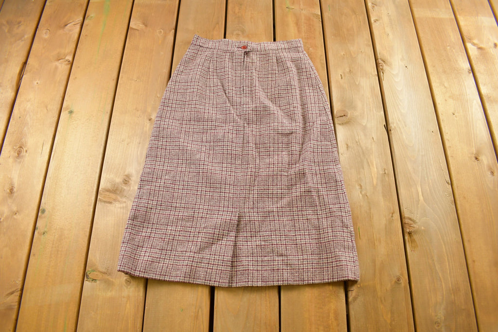 Vintage 1970s Prestige Of Boston Plaid Skirt Size 24