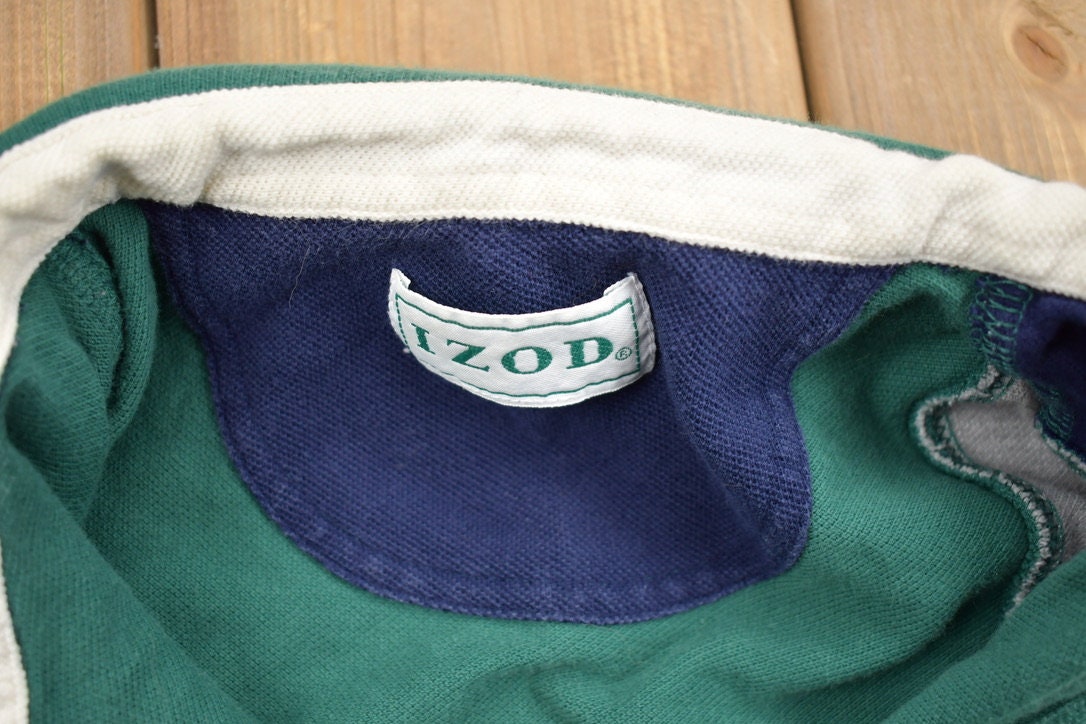 Vintage 1990s Izod Color Block Collared Shirt