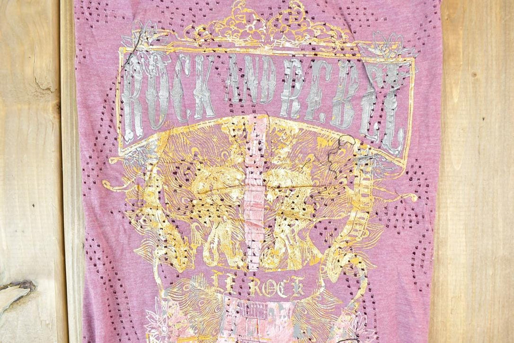 Women Vintage Rock And Rebel Y2K Tank Top / Vigoss Grunge Skull Print / Contrast Stitch / Internet Famous Clothing / Over Dyed