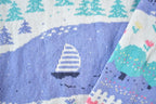 Vintage 1990s Northern Reflections Knit AOP Boating Abstract Pattern Crewneck Sweater