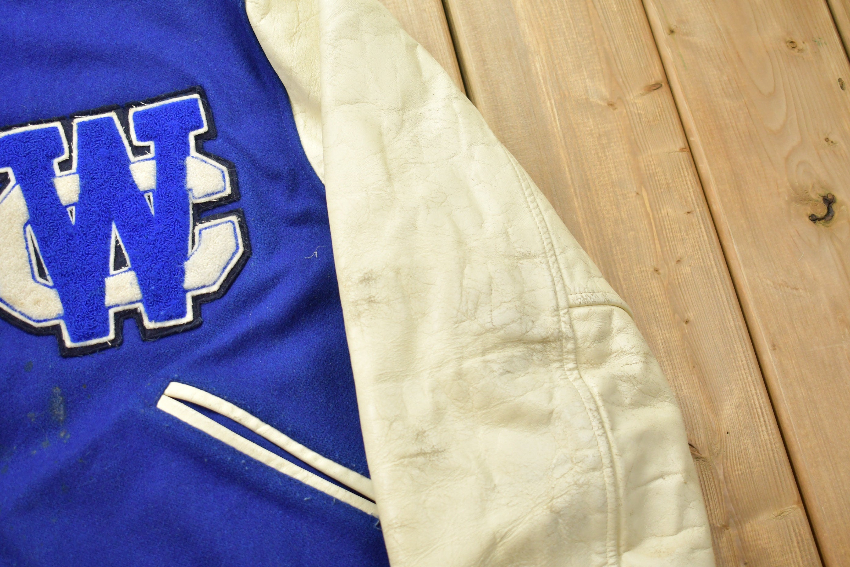 Vintage 1980s Trophy Jackets Leather Varsity Jacket