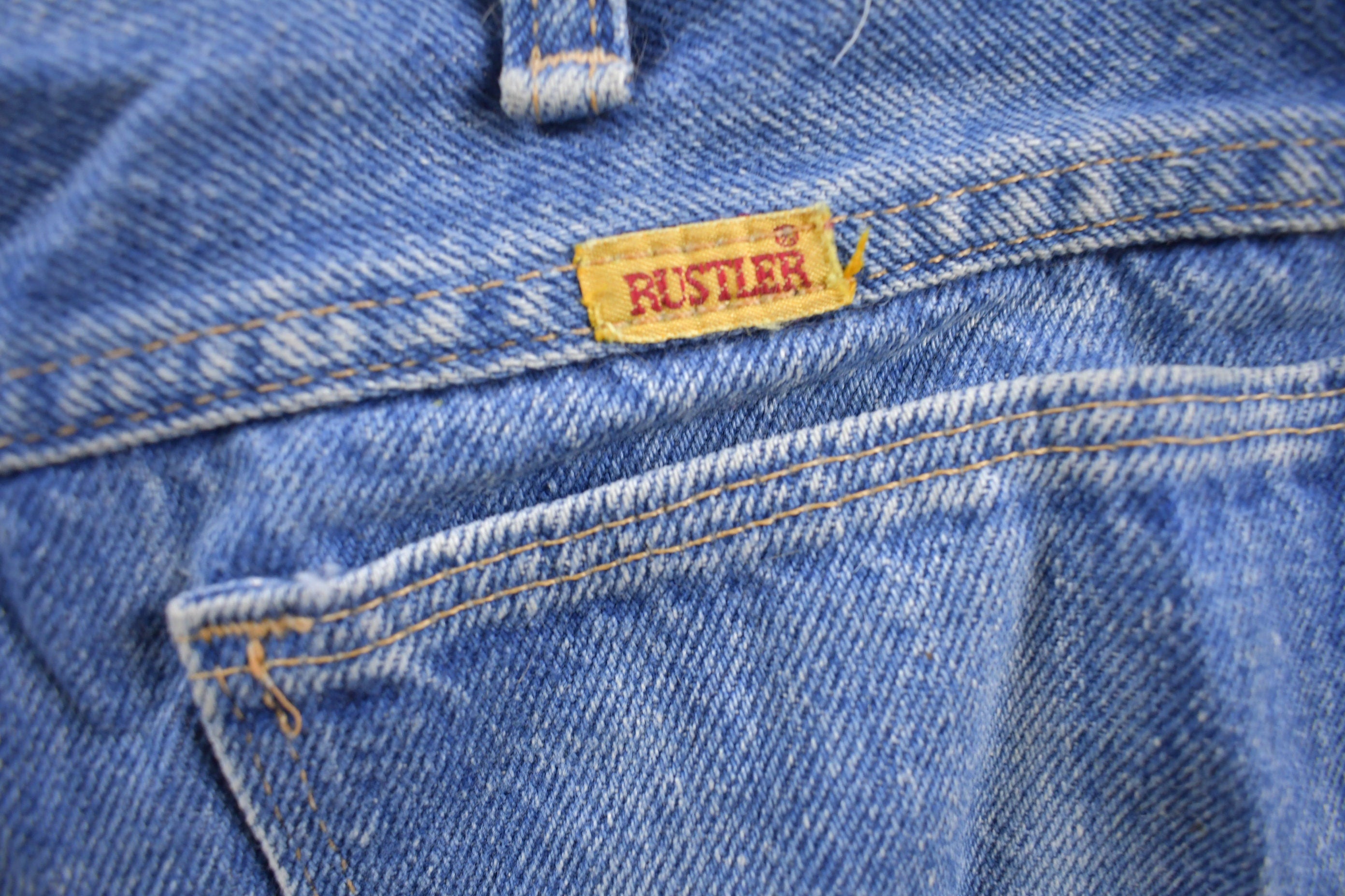 Vintage 1980s Rustler Brand Blue Denim Jeans 32 x 28