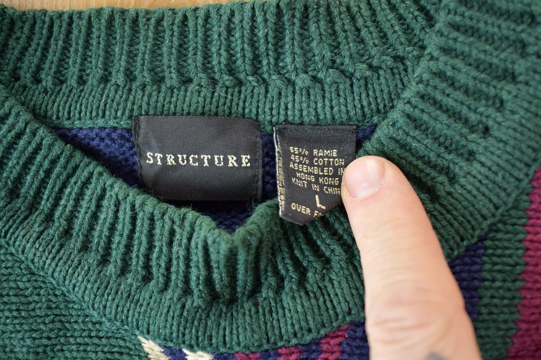 Vintage 1990s Structure Classic Knit Crewneck Sweater