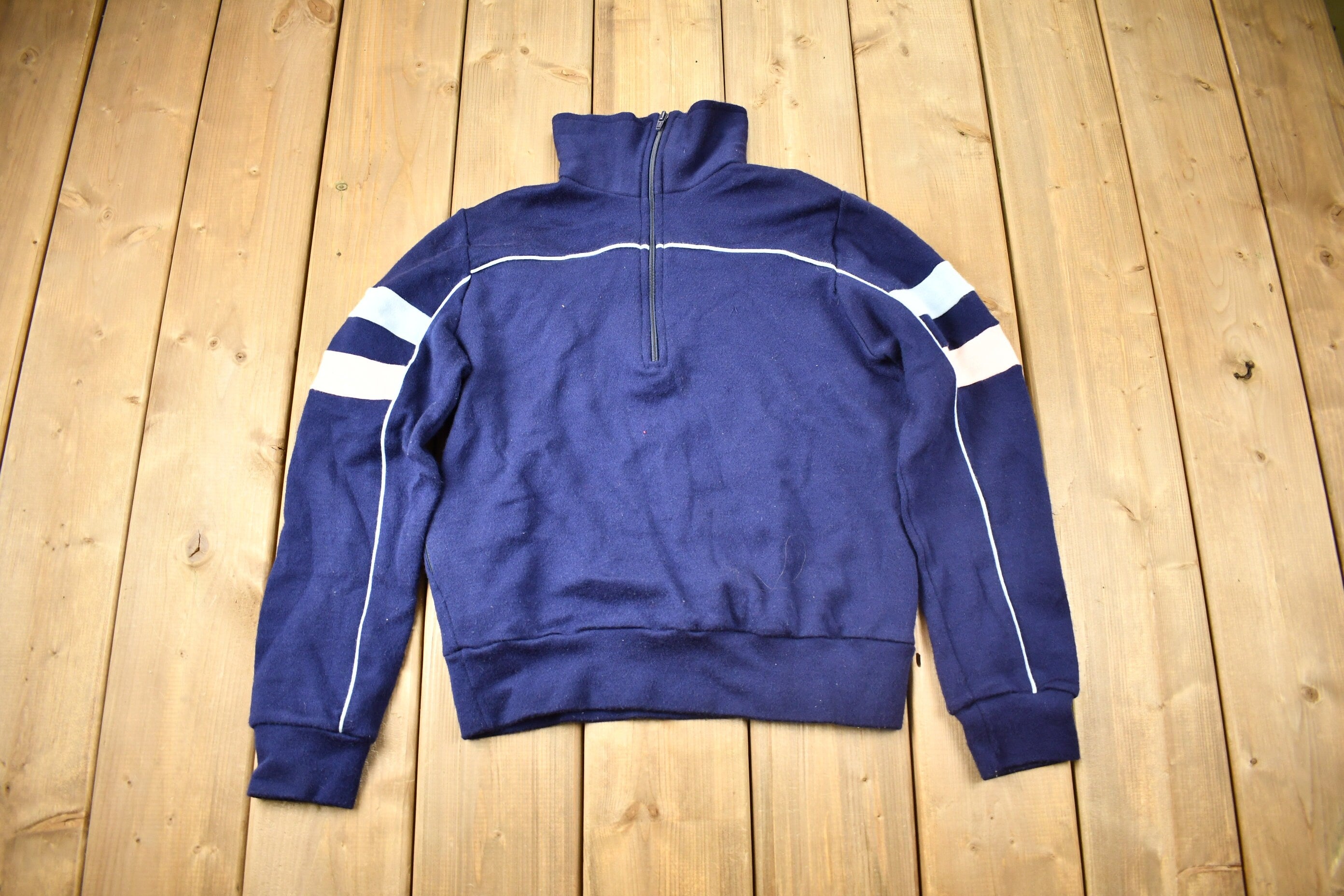 Vintage 1980s Track & Court Russell Athletic Blank Zip Up Sweatshirt