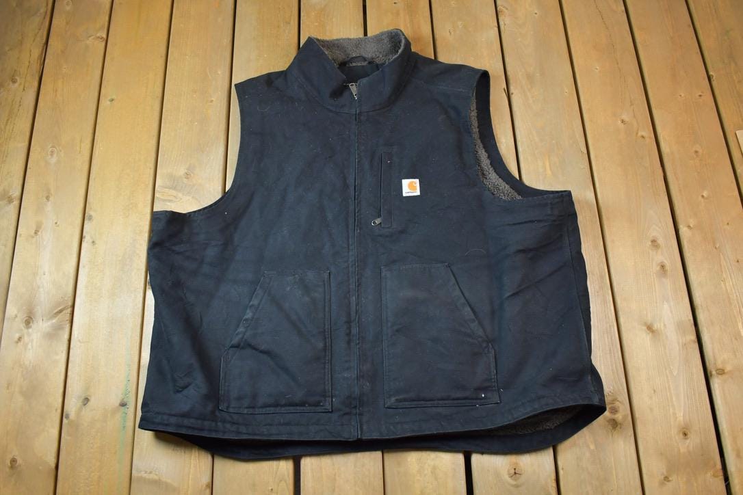 Vintage Y2K Distressed Carhartt Loose Fit Lined Jacket Work Vest