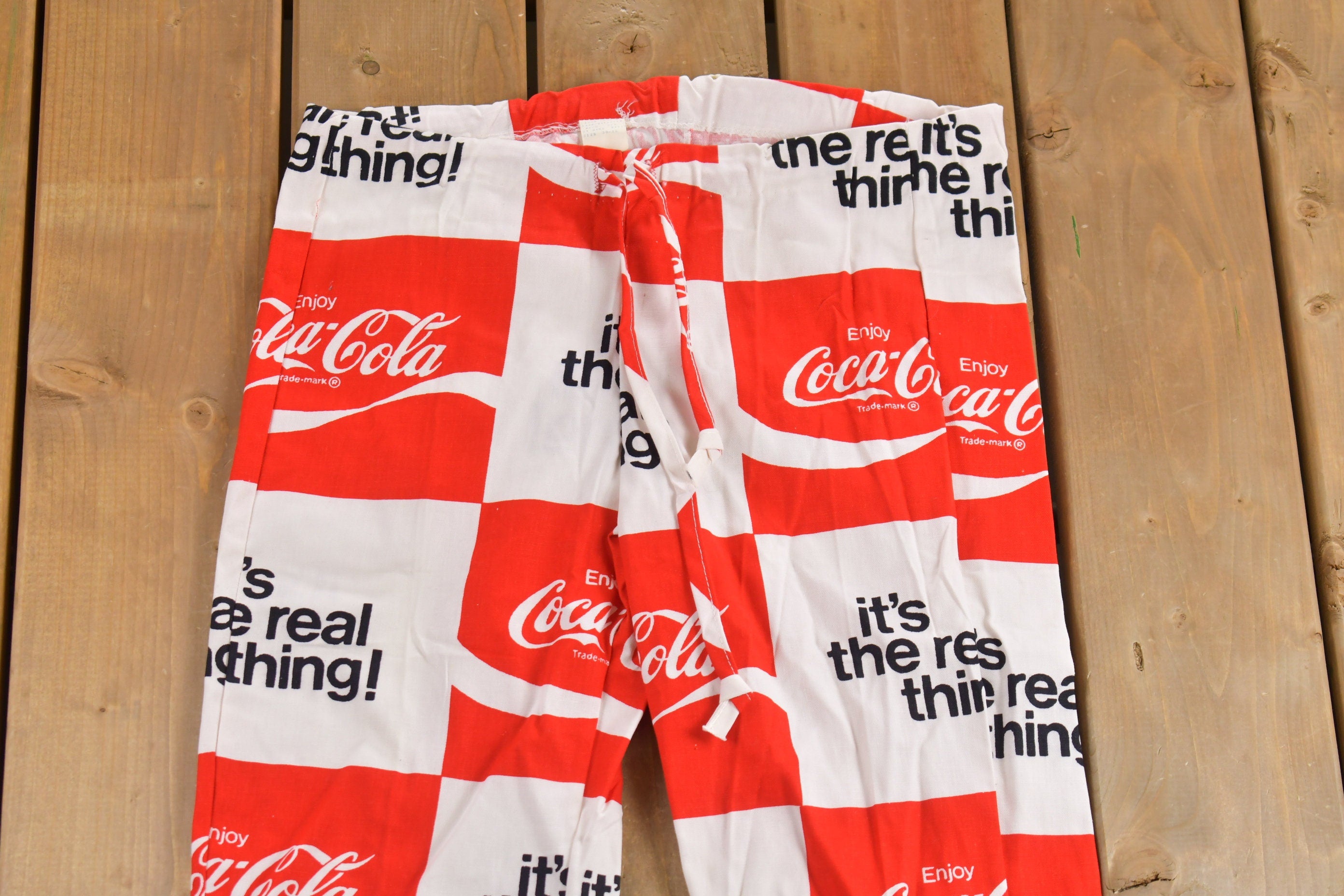 Deadstock Vintage 1970s Coca Cola Flared Trousers Size 32 x 31.5