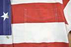 Vintage 1990s All Over Print American Flag Quizz Again Blank Button Up Shirt