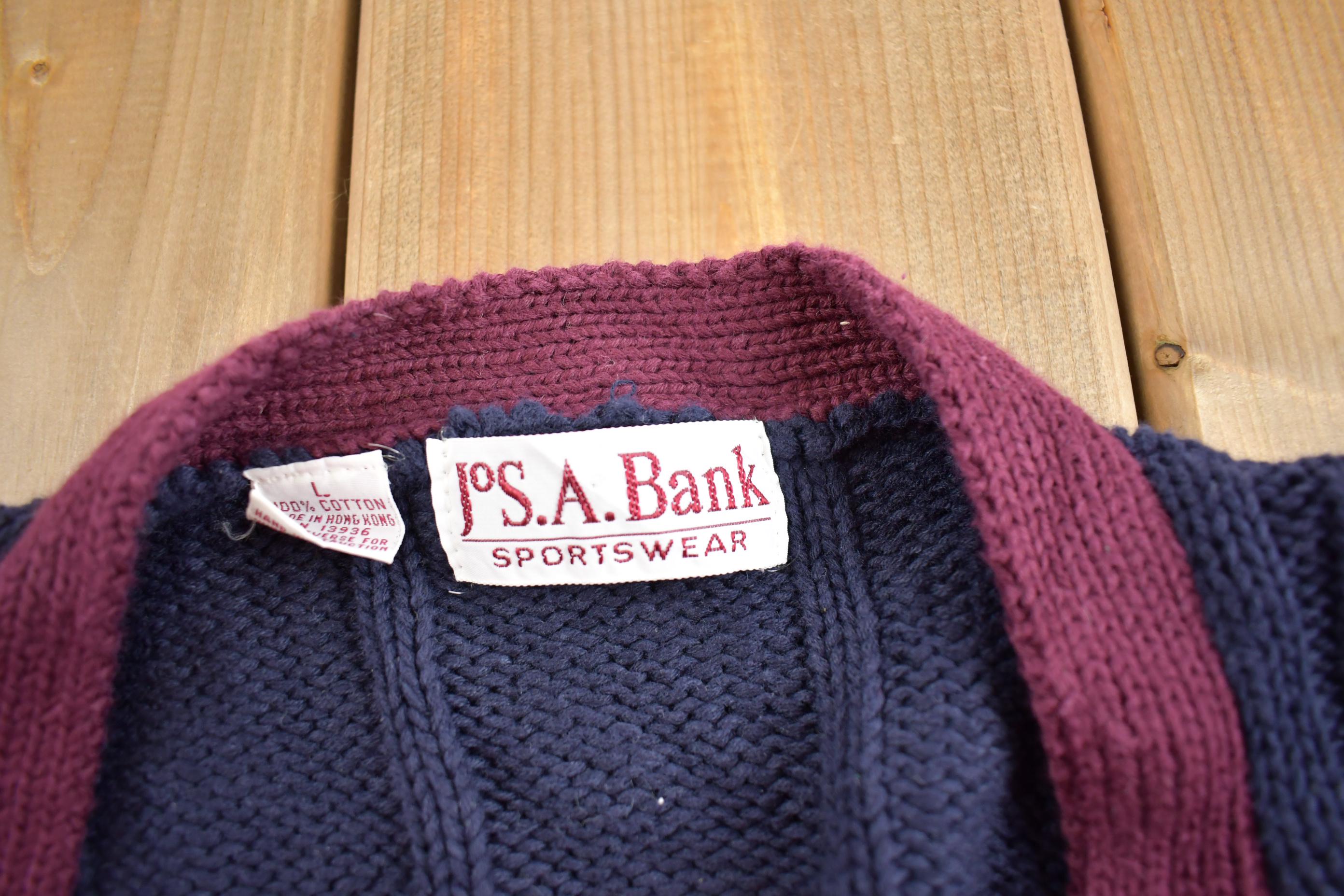 Vintage 1980s Jos. A. Bank Knitted Cardigan Sweater