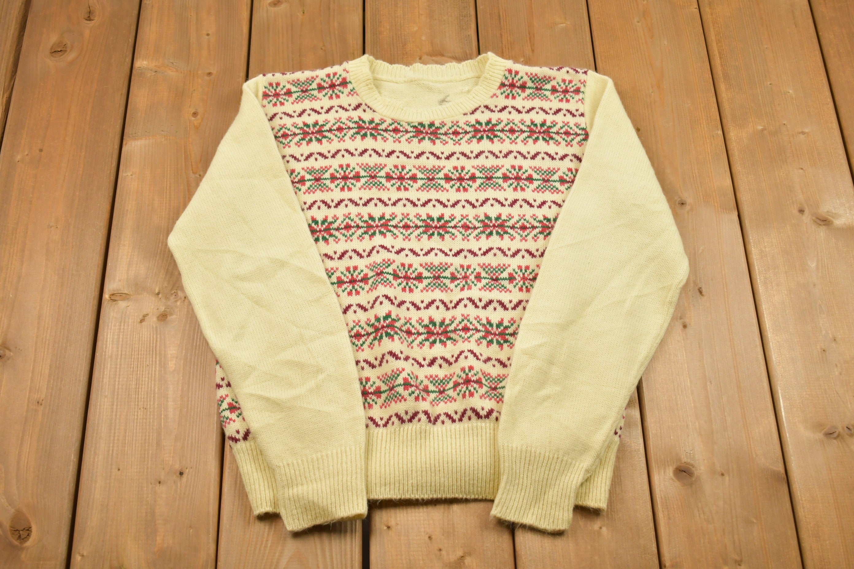 Vintage 1990s Knitted Crewneck Sweater