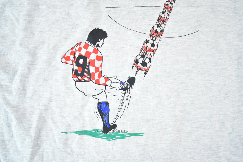 Vintage 1996 Softwear Deadstock Euro Croatia Souvenir Soccer T-Shirt Mens XL