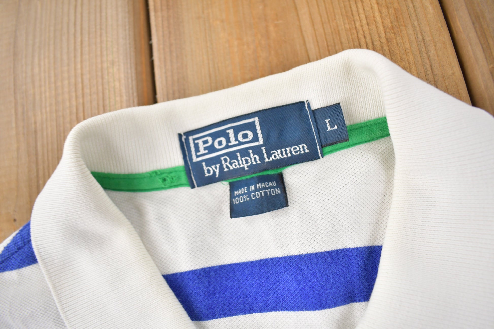 Vintage 1990s Polo By Ralph Lauren Small Pony Striped Polo Shirt Size L