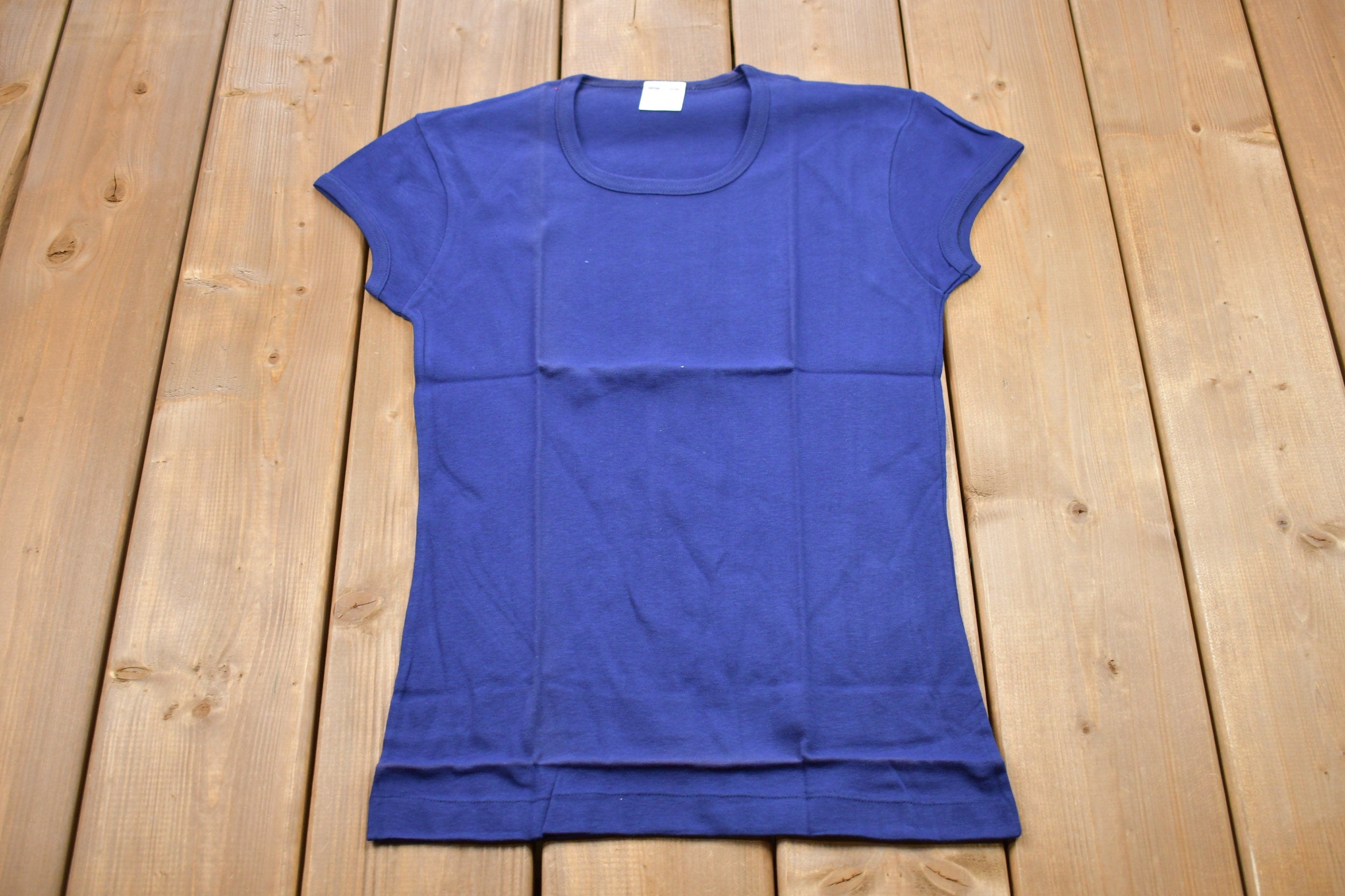 Vintage 1970s Basic Navy Blue T-Shirt