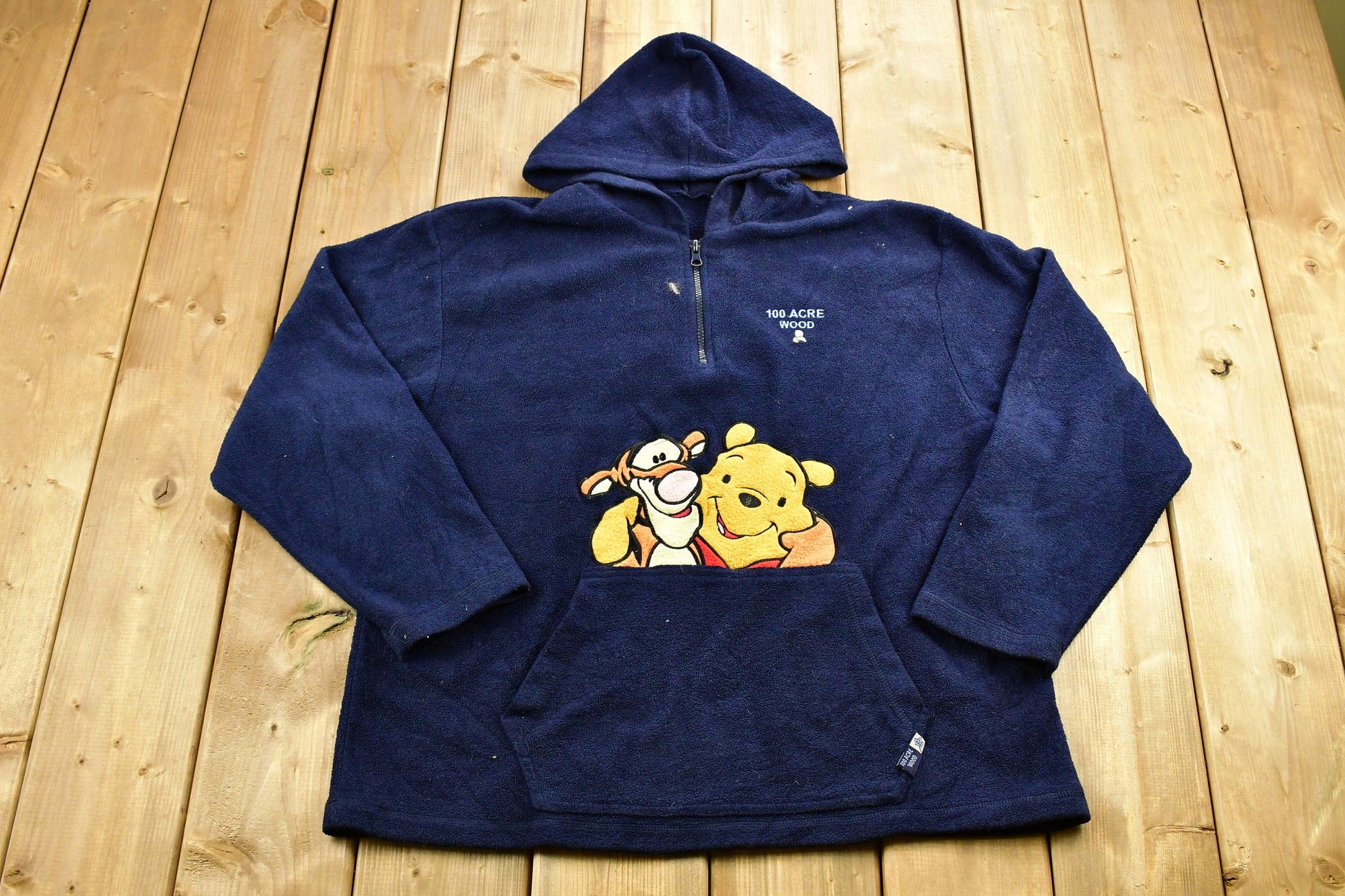 Vintage 1990s 100 Acre Wood Winnie The Pooh Disney Fleece Hoodie