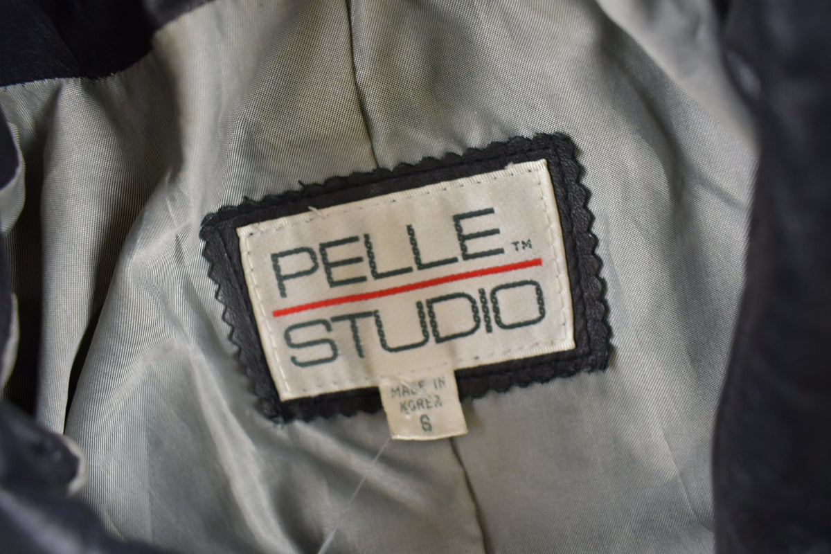 Vintage 1990s Pelle Studio Leather Trench Coat