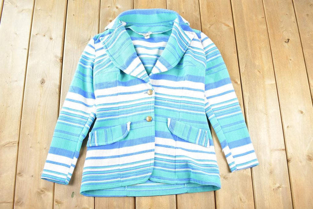 Vintage 1970s Dubonner Striped Button Up Blazer Women's S